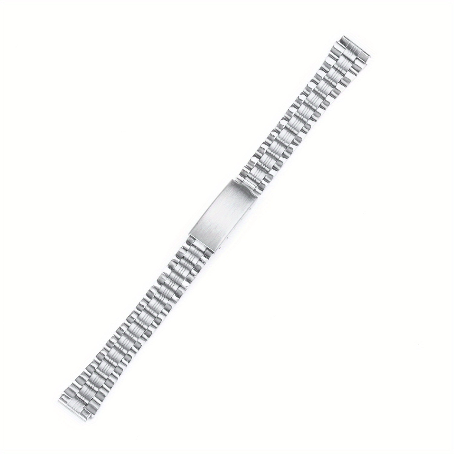 Stainless Steel Watch Band Metal Bracelet Folding Clasp Silver