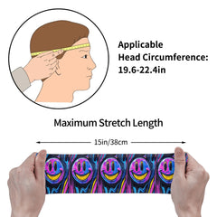 Smile Unisex Sports Headband Psychedelic Sweat Wicking Stretchy Polyester Band