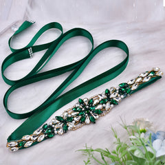 Fashionable Glass Beaded Bridal Sash for Wedding Guest