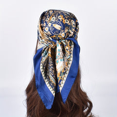 Tree Of Life Pattern Bandana Vintage Square Scarf Satin Neckerchief