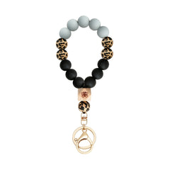 Butterfly Wood Bead Elastic Bracelet Key Chain