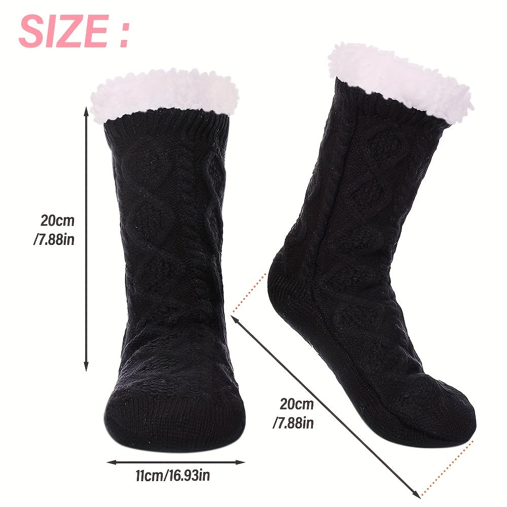 Cozy Fuzzy Socks With Grip Pads Winter Warm Slipper Socks
