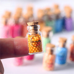8pcs Mini Macaron Candy Jars for Dollhouse Micro Scene Models