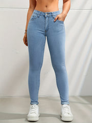 High Waist Skinny Jeans Slim Fit Stretchy Denim Pants