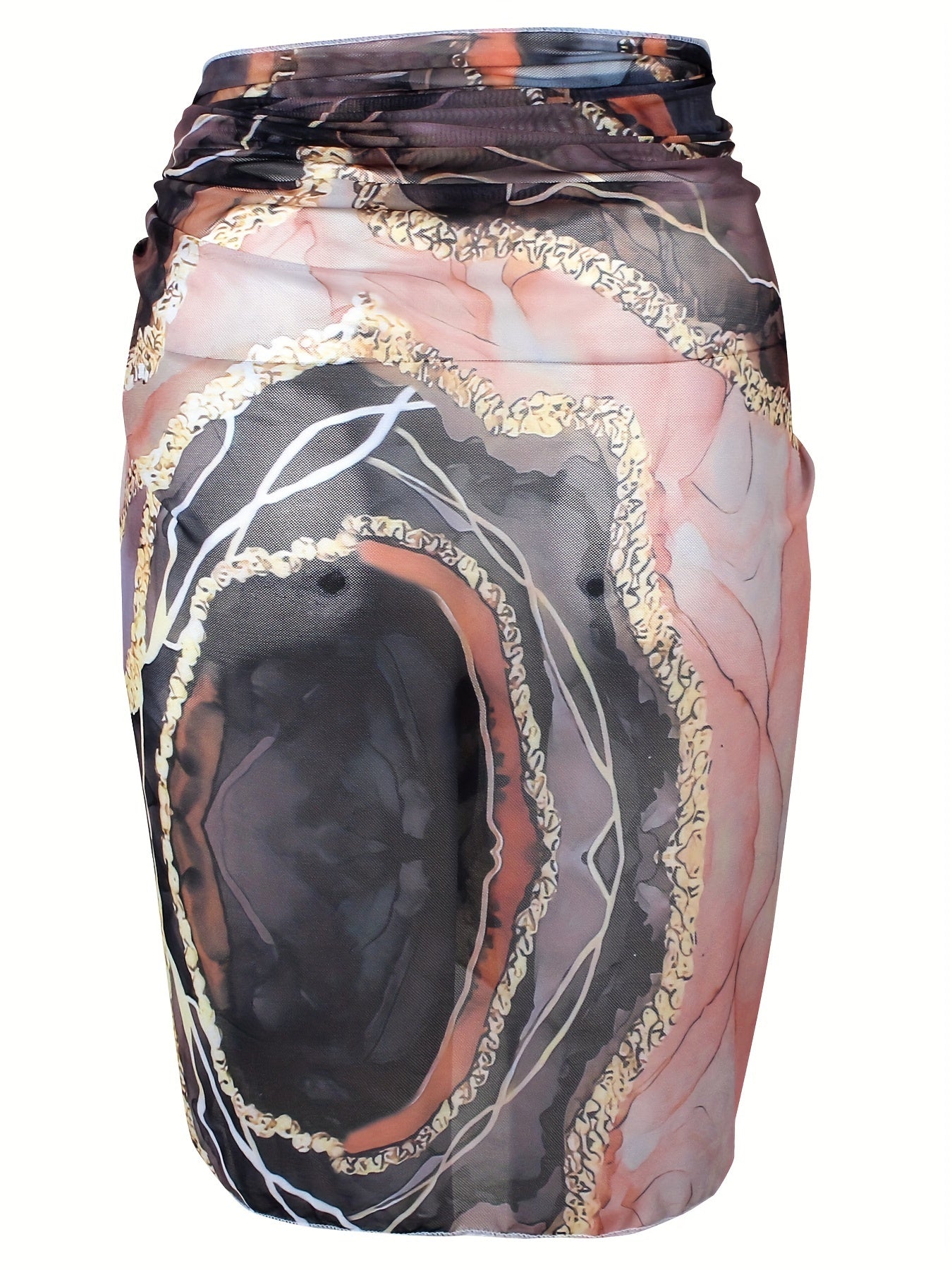 Marble Pattern Wrap Cover Up Skirt