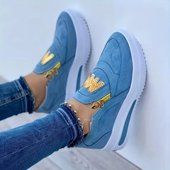 Women's Comfortable Slip On Walking Shoes Thick Sole Casual Sneakers