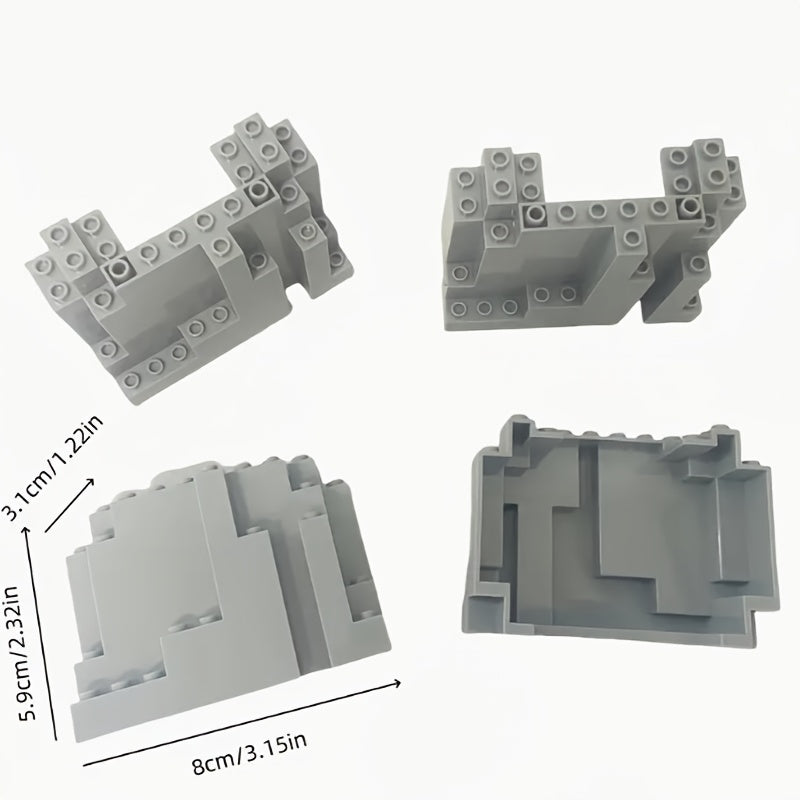 4pcs MOC Mountain & Forest Scenes with Accessories Building Blo