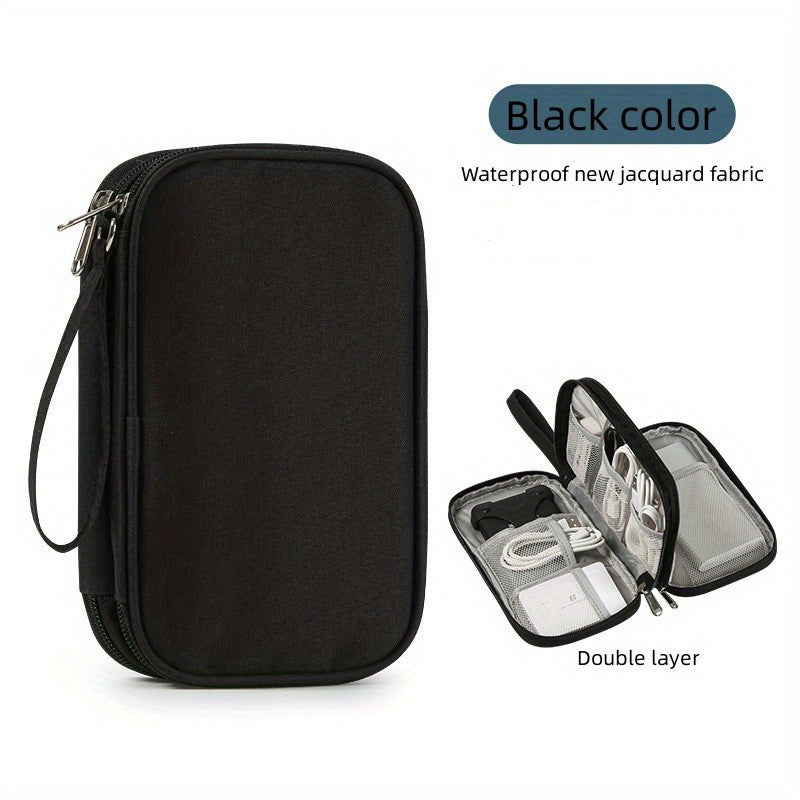 Travel Cable Bag Pouch Double Layer Lightweight Organizer