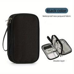 Travel Cable Bag Pouch Double Layer Lightweight Organizer