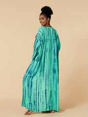 Boho Plus Tie Dye Striped Belted Cover Up