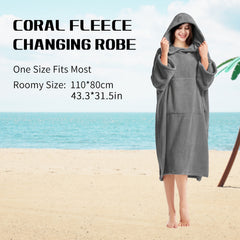 Mutao Surf Poncho Changing Robe Unisex Hooded Bathrobe Soft Swimming Poncho