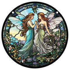 Acrylic Fairy Stained Window Hanging Decoration 3D Pattern Painted Panel