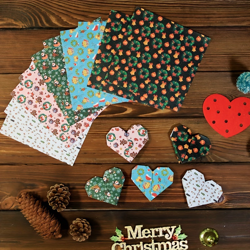 48pcs Christmas Origami Set Educational Diy Paper Mini Gift Wrapping Paper