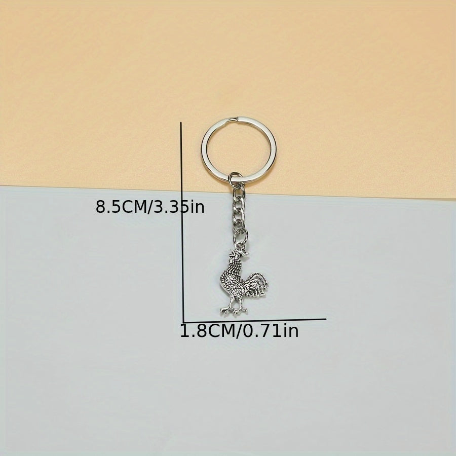 Retro Rooster Alloy Key Chain Pendant Bag Hanging Key Chain Ornament