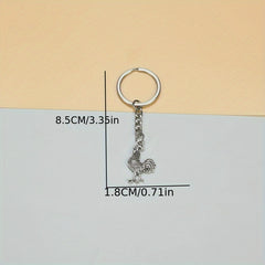 Retro Rooster Alloy Key Chain Pendant Bag Hanging Key Chain Ornament