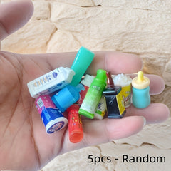 5pcs Shampoo & Conditioner Bottles Travel Size Set Mini House Accessories