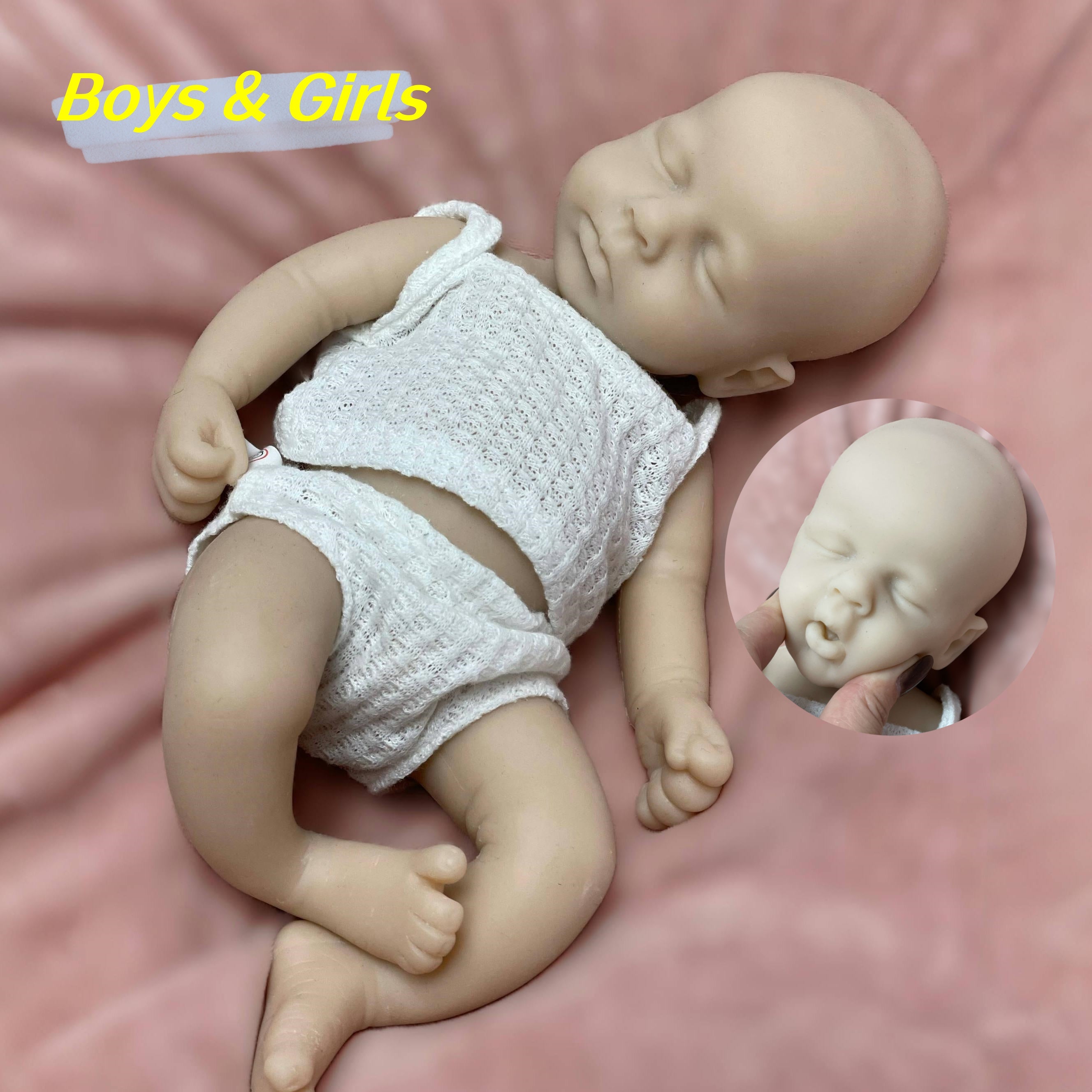 13" Soft Silicone Reborn Dolls Unpainted Full Body Realistic Newborn Doll