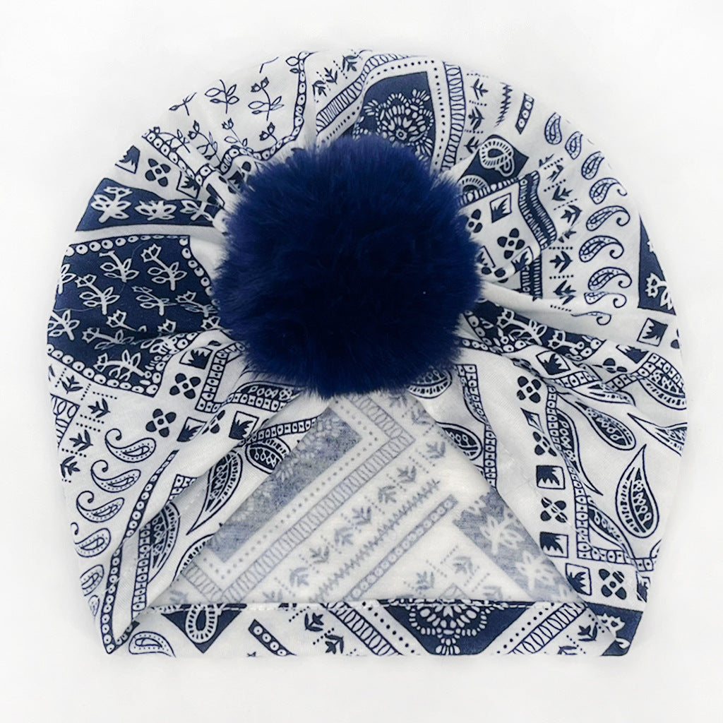 Weight Printed Striped Baby Turban Hat For Four Seasons