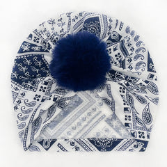 Weight Printed Striped Baby Turban Hat For Four Seasons