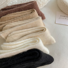 6 Pairs Thick & Warm Winter Socks Knit Style Cotton Blend Crew Length