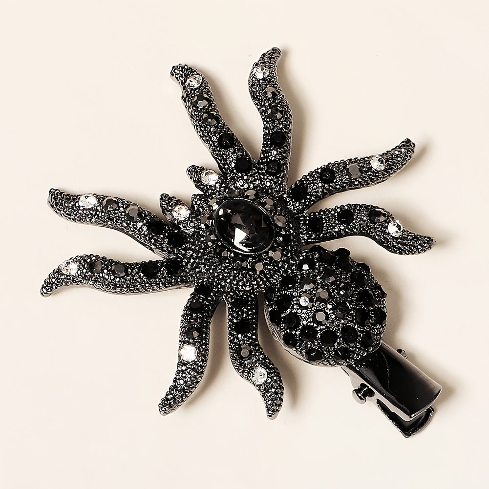 Gothic Spider Hair Clip Gem Hair Piece Barrette
