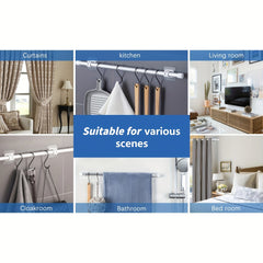 4pcs Self Adhesive Wall Hooks for Shower Curtains No Drilling Required