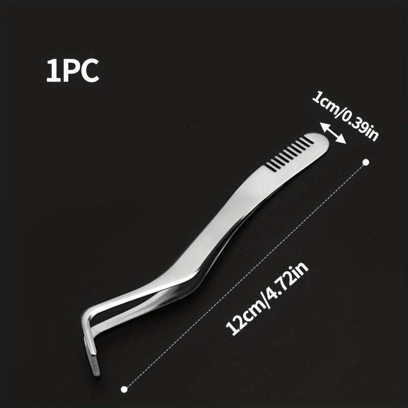 Stainless Steel Eyelash Applicator w/ Comb for Makeup Artists & Beginners