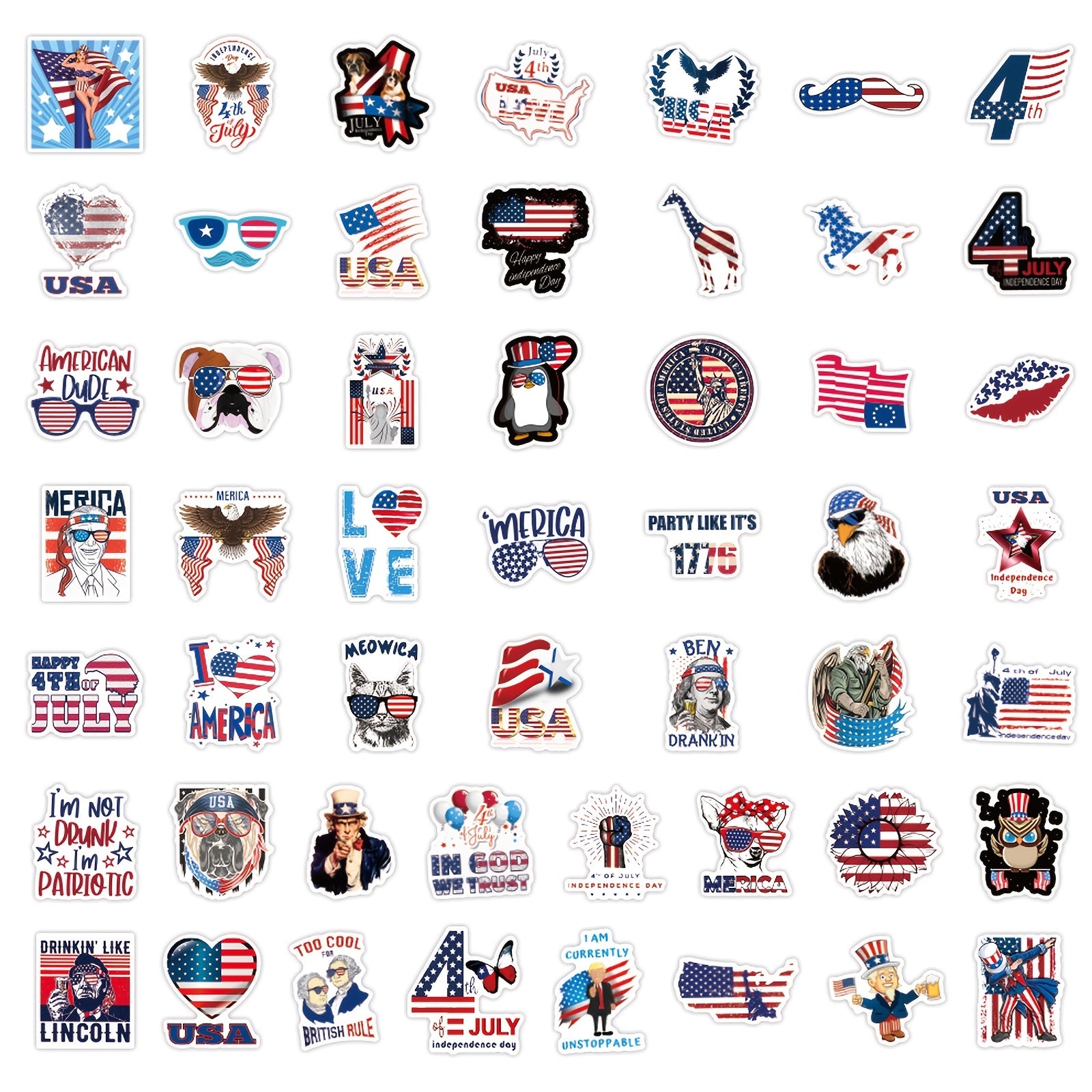 American Flag Vinyl Stickers 4th of July Decals
