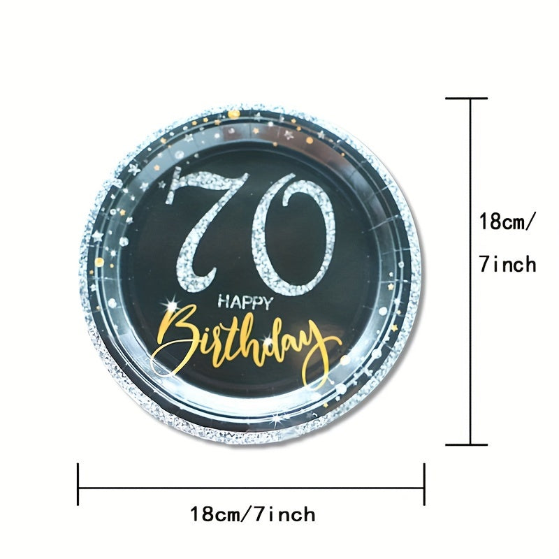 70th Birthday Cheers To 70 Years Paper Plates (20pcs)