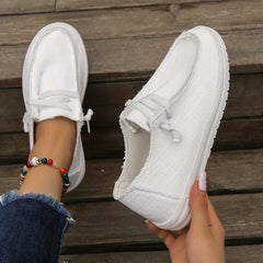 Women's Lace Up Loafer Shoes Round Toe Slip On Sneakers