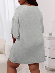 Slogan Print Tee & Shorts Lounge Set