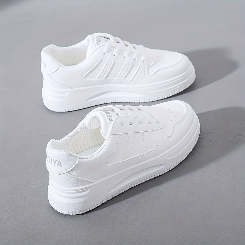 Women's Platform Skate Shoes Lace Up Low Top Casual Sneakers