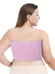 3 Pack Plus Size Seamless Tube Bra Set Women's Plus Medium Stretch Bra Set