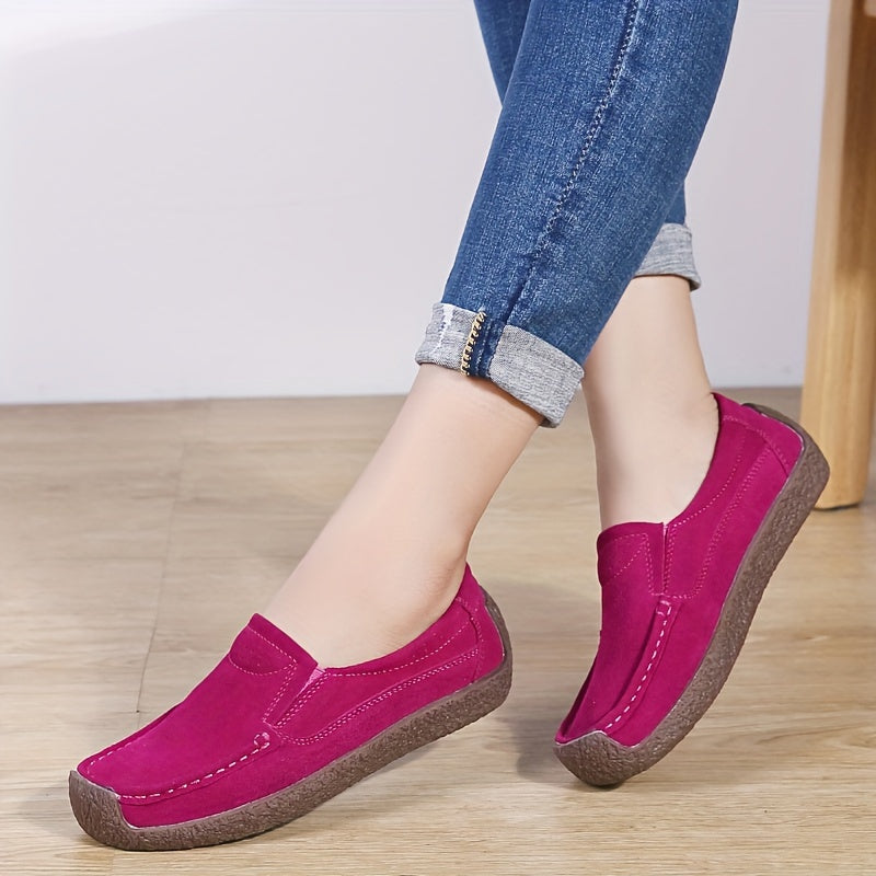 Women's Slip-On Loafers Flat Walking Shoes Work Gym