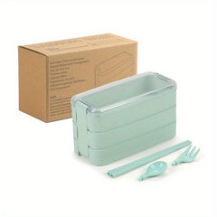 Leakproof Wheat Straw Lunch Box for Teens Large Capacity Bento Box