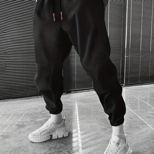 Men's Solid Drawstring Sweatpants Loose Fit Casual Joggers