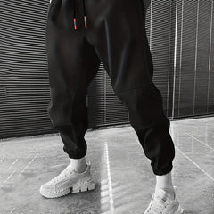 Men's Solid Drawstring Sweatpants Loose Fit Casual Joggers