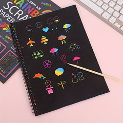 10pcs Scratch Painting Coloring Book Large Size