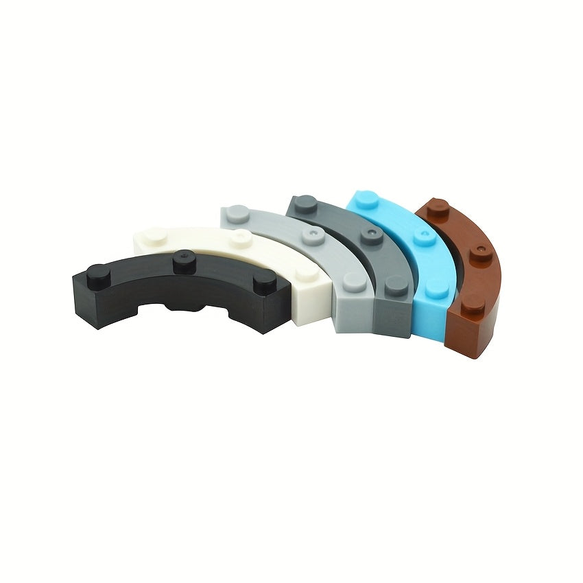 20pcs Building Blocks Technical Parts DIY Accessories 4x4 Curved Brick