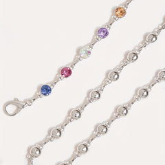Colorful Crystal Waist Chain Silvery Metal Belly Chain Body Jewelry