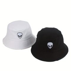 Alien Embroidered Bucket Hat Couple Basin Hat Lightweight Sunshade Cap