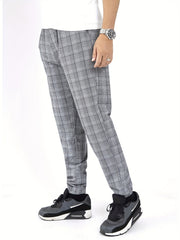 Vintage Plaid Casual Pants Men's Slacks Business Banquet