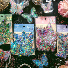 20pcs Gilded PVC Large Sticker Bag Butterfly Shadow Trail Series Retro Guka