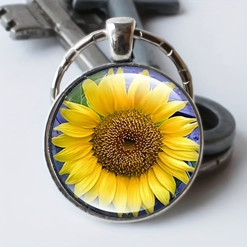 Sunflower Vintage Bag Keychain Jewelry Accessory