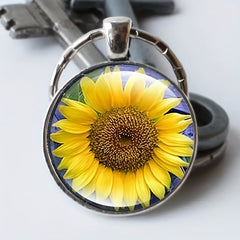 Sunflower Vintage Bag Keychain Jewelry Accessory