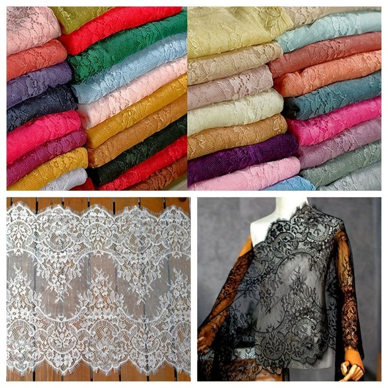 3m Colorful Eyelash Lace Wide Trim Fabric For Sewing Dress DIY