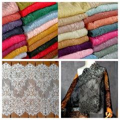 3m Colorful Eyelash Lace Wide Trim Fabric For Sewing Dress DIY