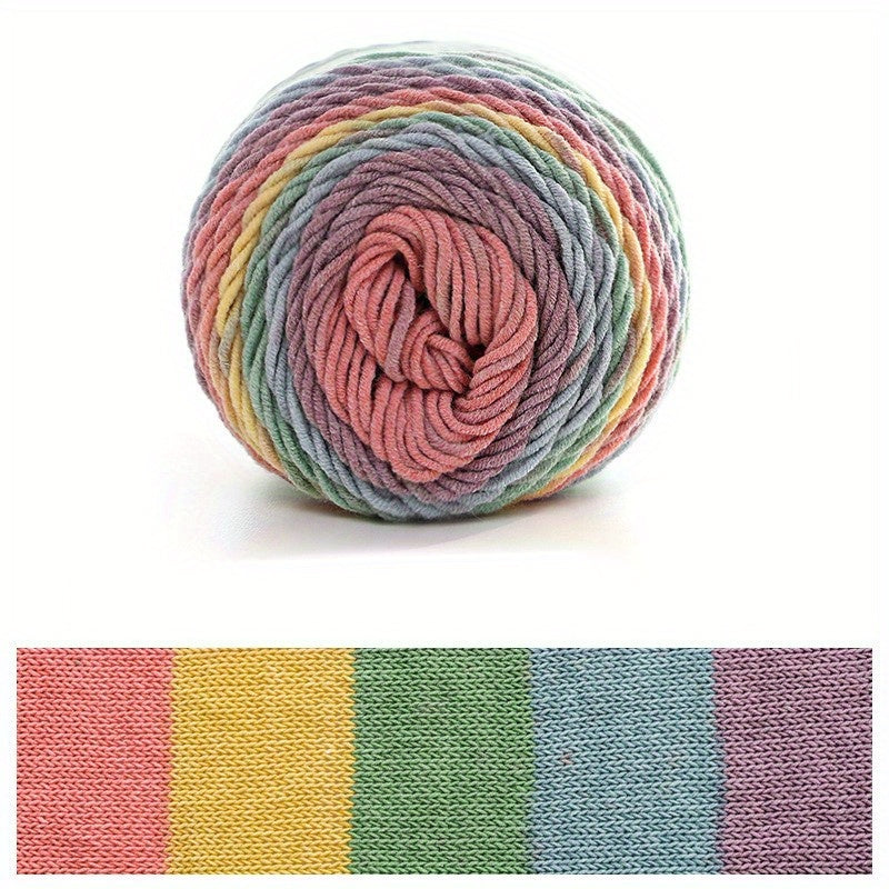 Milk Cotton Rainbow Yarn for DIY Knitting Crocheting Soft Comfortable