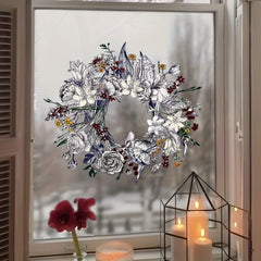 Christmas Decorative Glass Sticker Cartoon Flower Static Sticker