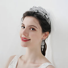 Golden Leaf Vintage Headband for Bridal Women with Rhinestone Accent